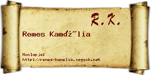 Remes Kamélia névjegykártya